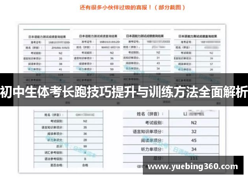 初中生体考长跑技巧提升与训练方法全面解析